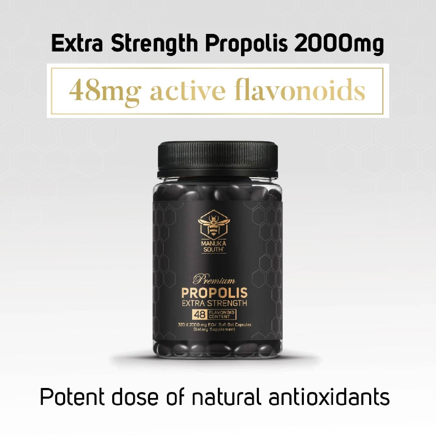 Extra Strength Propolis Capsule with Polyphenol Flavonoid Antioxidant for Immunity 320s