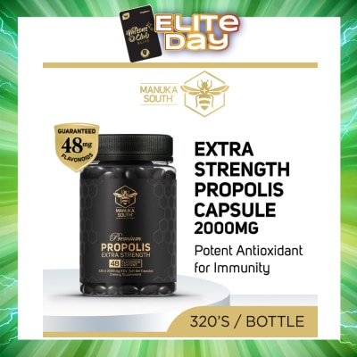 MANUKA SOUTH - Extra Strength Propolis With 48mg Flavonoid Content Dietary Supplement Capsule (Potent Antioxidant For Immunity) 320s (Expiry: Mar`2027)
