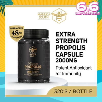 MANUKA SOUTH Extra Strength Propolis With 48mg Flavonoid Content Dietary Supplement Capsule (Potent Antioxidant For Immunity) 320s