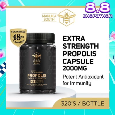 MANUKA SOUTH Extra Strength Propolis With 48mg Flavonoid Content Dietary Supplement Capsule (Potent Antioxidant For Immunity) 320s