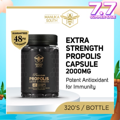 MANUKA SOUTH Extra Strength Propolis With 48mg Flavonoid Content Dietary Supplement Capsule (Potent Antioxidant For Immunity) 320s