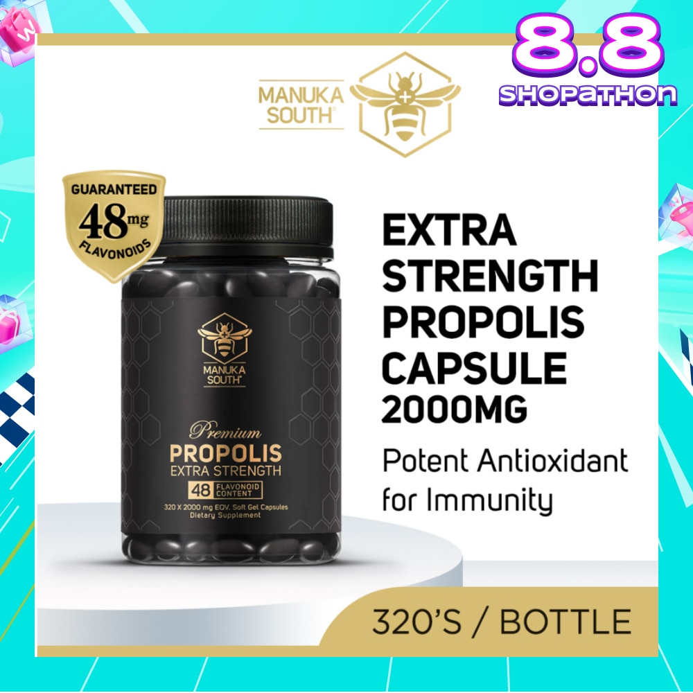 Extra Strength Propolis With 48mg Flavonoid Content Dietary Supplement Capsule (Potent Antioxidant For Immunity) 320s