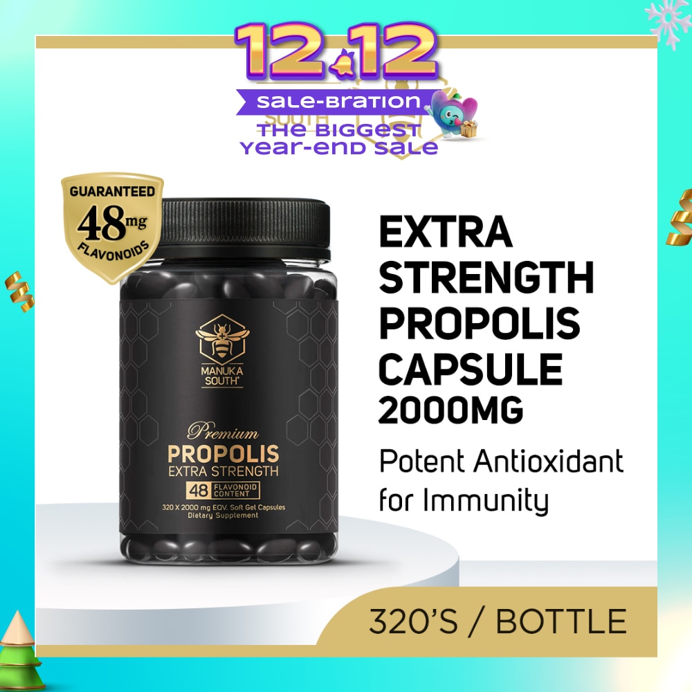Extra Strength Propolis With 48mg Flavonoid Content Dietary Supplement Capsule (Potent Antioxidant For Immunity) 320s