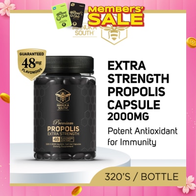 MANUKA SOUTH Extra Strength Propolis With 48mg Flavonoid Content Dietary Supplement Capsule (Potent Antioxidant For Immunity) 320s