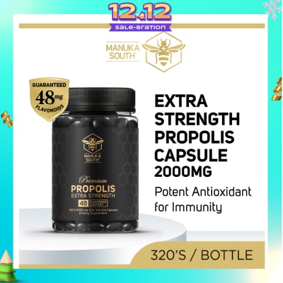 MANUKA SOUTH Extra Strength Propolis With 48mg Flavonoid Content Dietary Supplement Capsule (Potent Antioxidant For Immunity) 320s