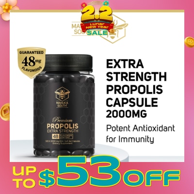 MANUKA SOUTH Extra Strength Propolis With 48mg Flavonoid Content Dietary Supplement Capsule (Potent Antioxidant For Immunity) 320s
