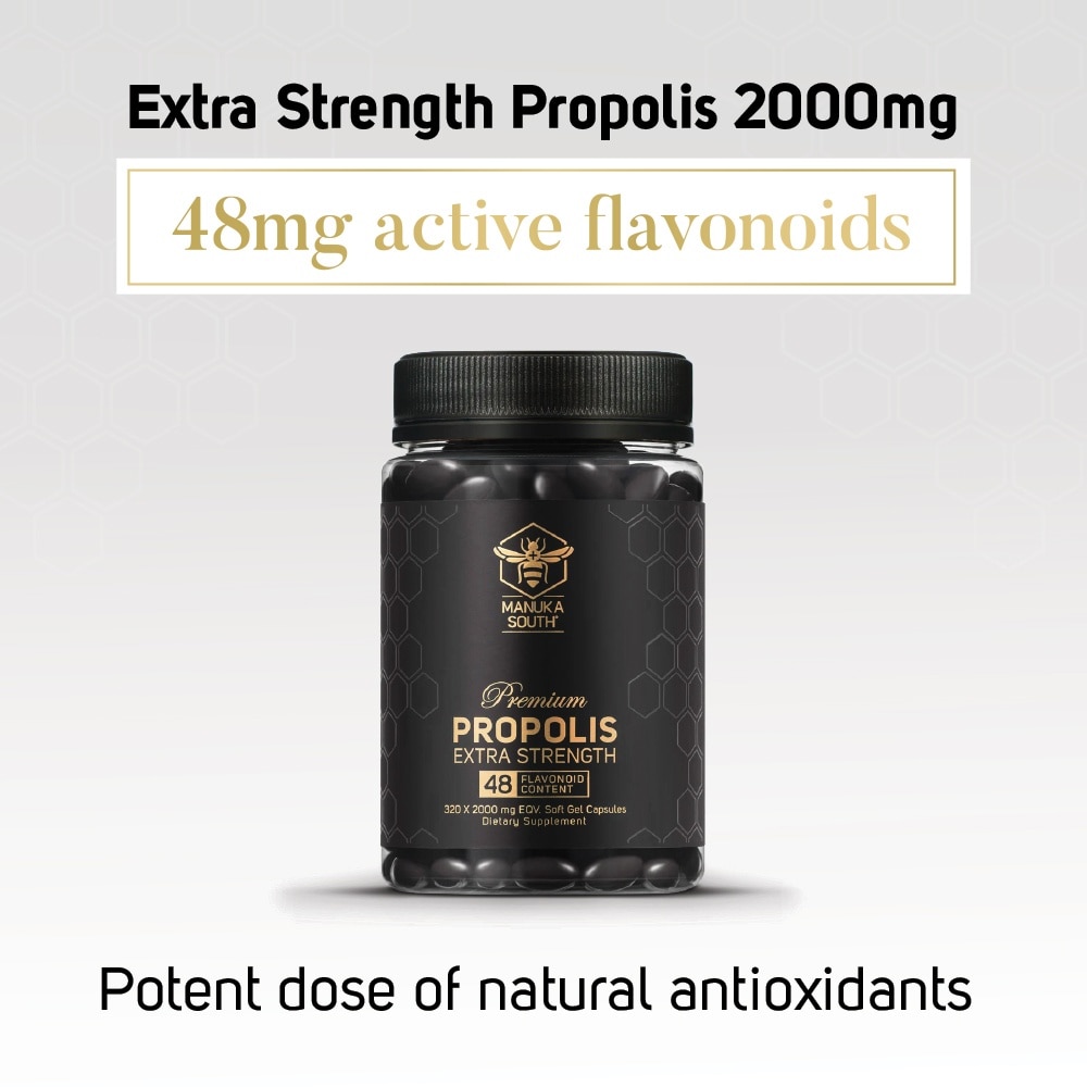 Extra Strength Propolis With 48mg Flavonoid Content Dietary Supplement Capsule (Potent Antioxidant For Immunity) 320s