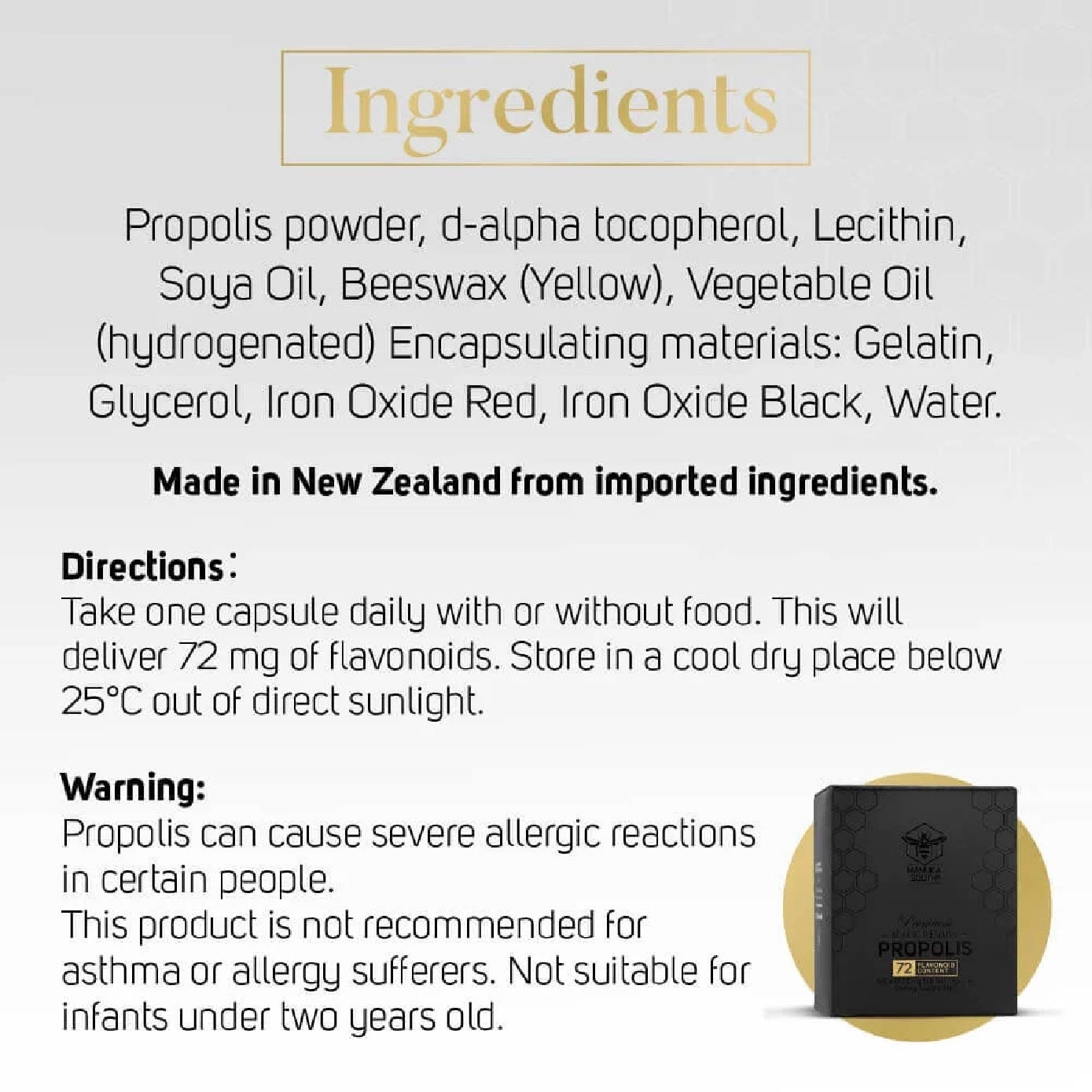Black Reserve Propolis Capsule with Polyphenol Flavonoid Antioxidant for Immunity 120s