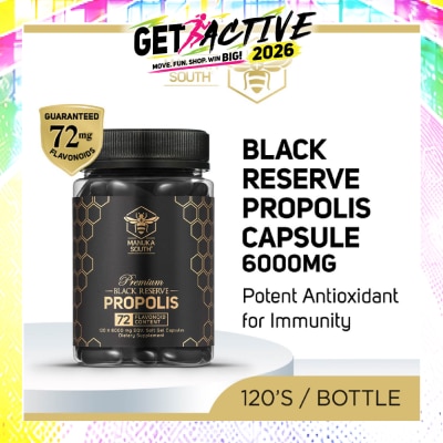 MANUKA SOUTH - Black Reserve Propolis Capsule with Polyphenol Flavonoid Antioxidant for Immunity 120s image