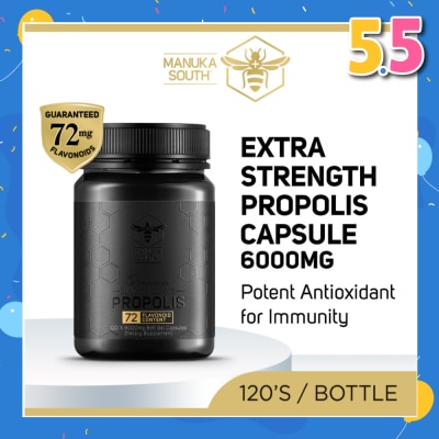 MANUKA SOUTH Extra Strength Propolis With 72mg Flavonoid Content Soft Gel Capsule (Potent Antioxidant For Immunity) 120s