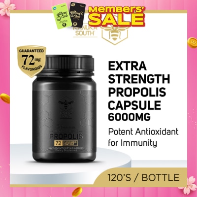 MANUKA SOUTH Extra Strength Propolis With 72mg Flavonoid Content Soft Gel Capsule (Potent Antioxidant For Immunity) 120s