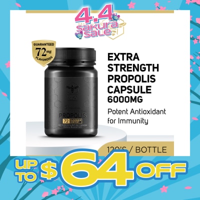 MANUKA SOUTH - Extra Strength Propolis With 72mg Flavonoid Content Soft Gel Capsule (Potent Antioxidant For Immunity) 120s