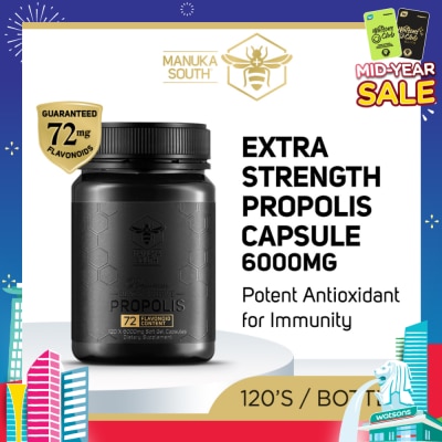 MANUKA SOUTH Extra Strength Propolis With 72mg Flavonoid Content Soft Gel Capsule (Potent Antioxidant For Immunity) 120s