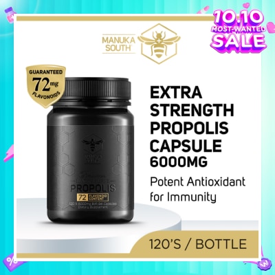 MANUKA SOUTH Extra Strength Propolis With 72mg Flavonoid Content Soft Gel Capsule (Potent Antioxidant For Immunity) 120s
