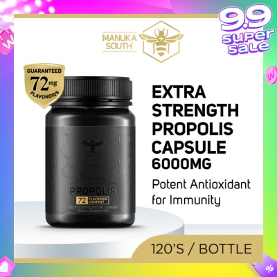 MANUKA SOUTH Extra Strength Propolis With 72mg Flavonoid Content Soft Gel Capsule (Potent Antioxidant For Immunity) 120s