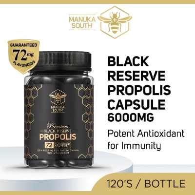 MANUKA SOUTH - Black Reserve Propolis Capsule with Polyphenol Flavonoid Antioxidant for Immunity 120s