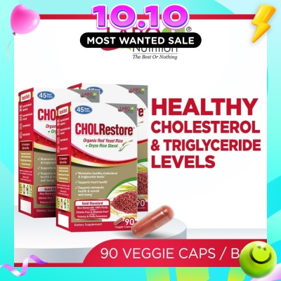 LABO NUTRITION CHOLRestore Red Yeast Rice & Oryza Plant Sterol Veggie Capsule Triple Pack 90s x 3 image