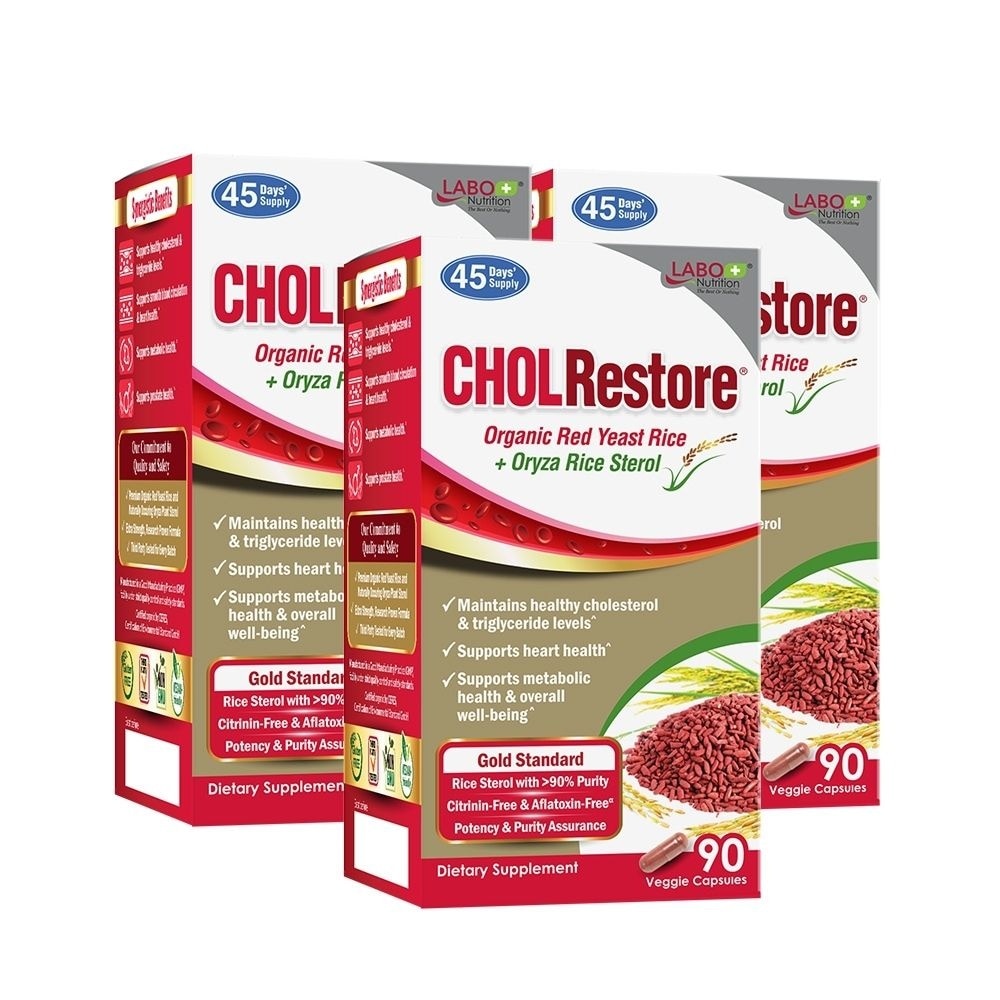 CHOLRestore Red Yeast Rice & Oryza Plant Sterol Veggie Capsule Triple Pack 90s x 3 image