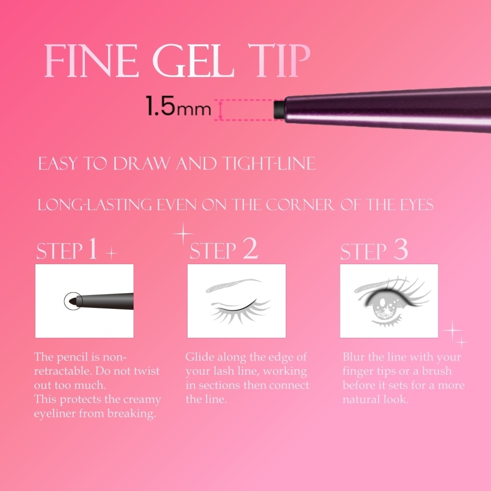 Long Stay Sharp Gel Liner #01 Jet Black 1s