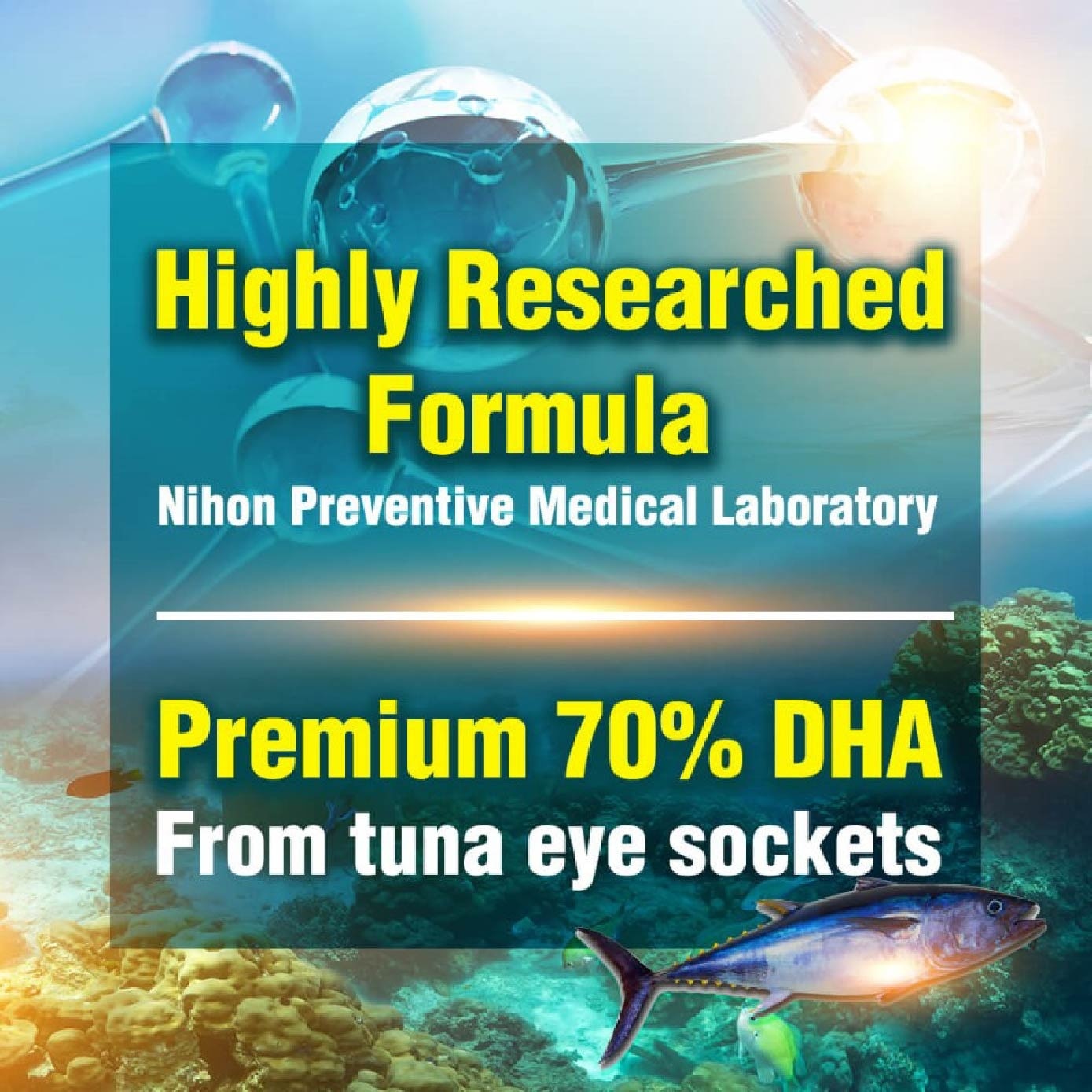 Ultimate DHA70 Omega 3 Fish Oil with DHA EPA (Brain Memory Learning Eye Focus Support) Twin Pack 60s x 2