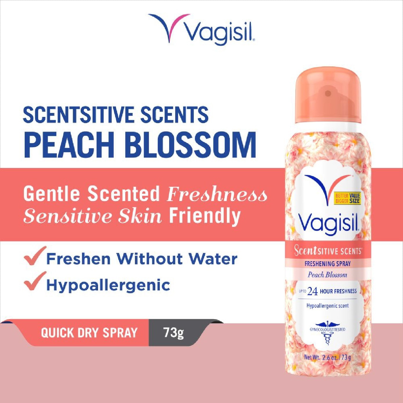 Scentsitive Scents Freshening Spray Peach Blossom 73g image
