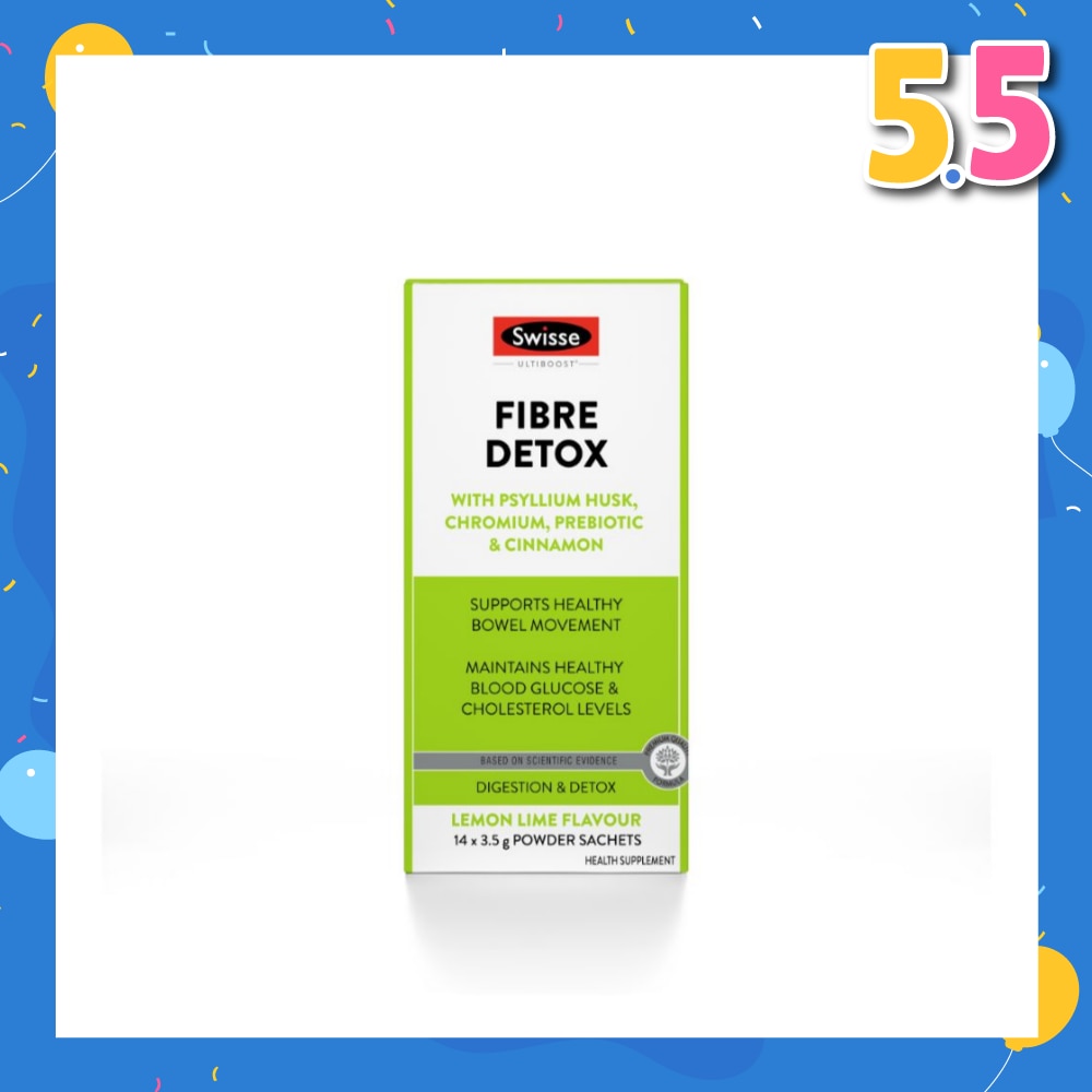 Fibre Detox With Psyllium Husk, Chromium, Prebiotic & Cinnamon Powder Sachet Lemon Lime (To Support Healthy Bowel Movement & Maintains Healthy Blood