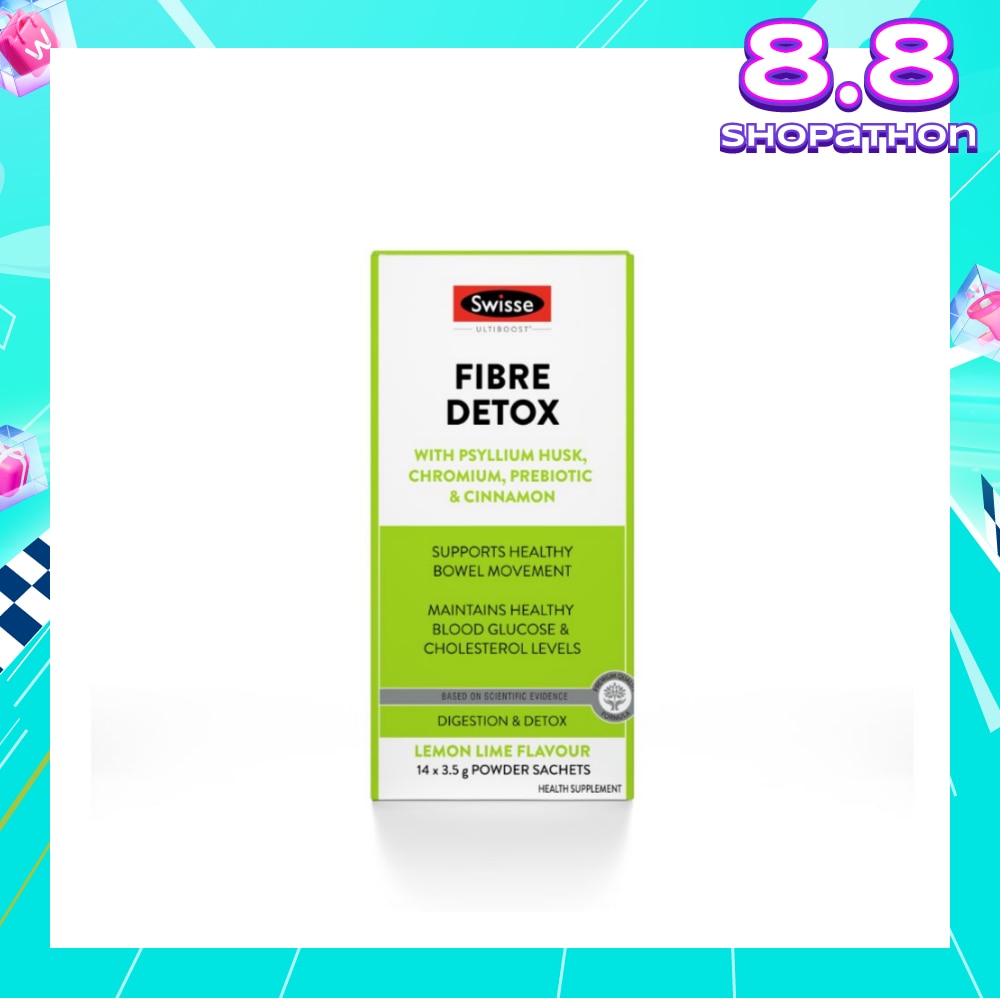 Fibre Detox With Psyllium Husk, Chromium, Prebiotic & Cinnamon Powder Sachet Lemon Lime (To Support Healthy Bowel Movement & Maintains Healthy Blood
