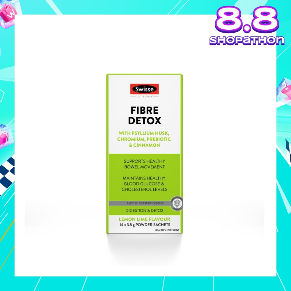 Fibre Detox With Psyllium Husk, Chromium, Prebiotic & Cinnamon Powder Sachet Lemon Lime (To Support Healthy Bowel Movement & Maintains Healthy Blood