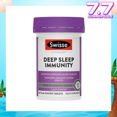 SWISSE Ultiboost Deep Sleep Immunity Film Coated Tablet (Saffron Improves Sleep Quality & Supports Immune System Health) 30s