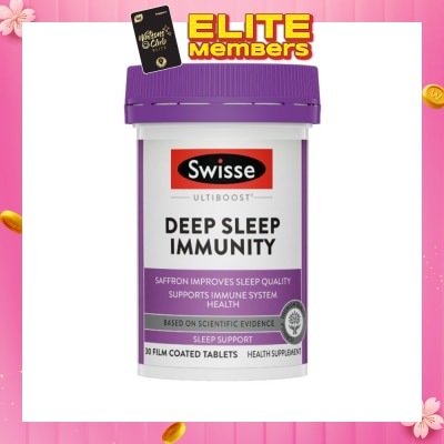 SWISSE Ultiboost Deep Sleep Immunity Film Coated Tablet (Saffron Improves Sleep Quality & Supports Immune System Health) 30s (Expiry: Jul`2026)