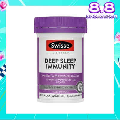 SWISSE Ultiboost Deep Sleep Immunity Film Coated Tablet (Saffron Improves Sleep Quality & Supports Immune System Health) 30s