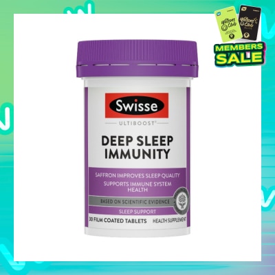 SWISSE Ultiboost Deep Sleep Immunity Film Coated Tablet (Saffron Improves Sleep Quality & Supports Immune System Health) 30s