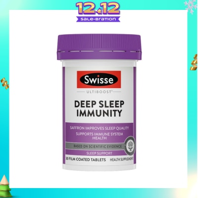 SWISSE Ultiboost Deep Sleep Immunity Film Coated Tablet (Saffron Improves Sleep Quality & Supports Immune System Health) 30s (Expiry: Jul`2026)
