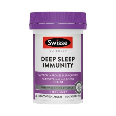 SWISSE Ultiboost Deep Sleep Immunity Film Coated Tablet (Saffron Improves Sleep Quality & Supports Immune System Health) 30s