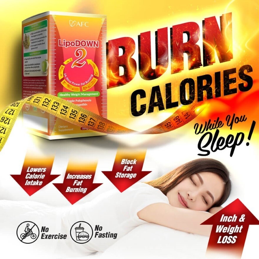 AFC Weight Management Packset consists of LipoDOWN2 60s x 2