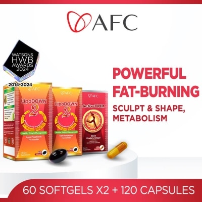 AFC Weight Management Packset consists of LipoDOWN2 60s x 2 + ActiveTRIM 120s Dietary Supplement