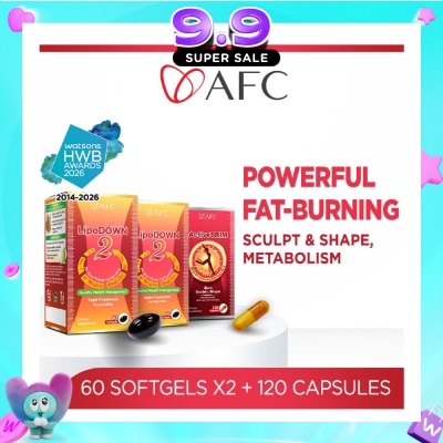 AFC - Weight Management Dietary Supplement Packset consists of LipoDOWN2 60s x 2 + ActiveTRIM 120s image