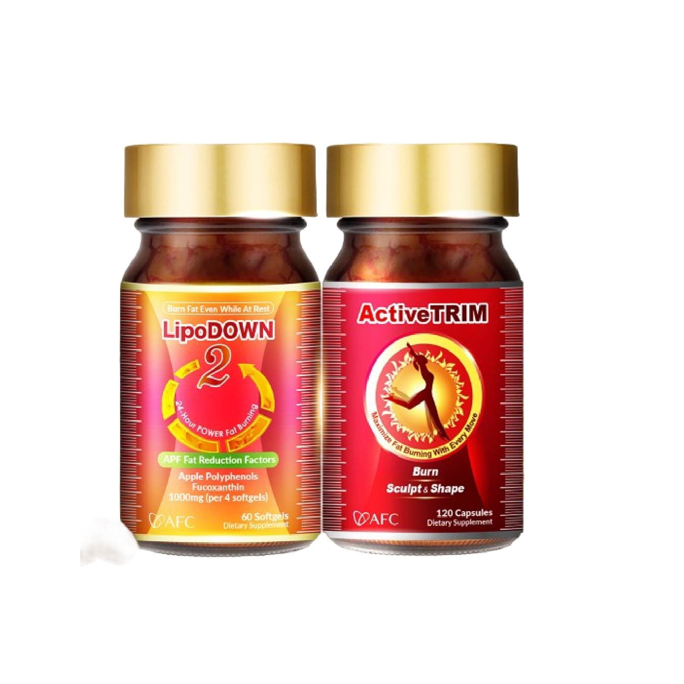 Weight Management Dietary Supplement Packset consists of LipoDOWN2 60s x 2 + ActiveTRIM 120s
