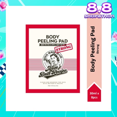MOM'S BATH RECIPE Body Peeling Strong Pad (For Oily Skin & With Excess Dead Skin) 8s