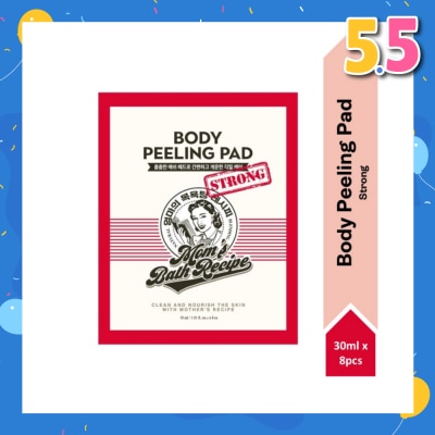 MOM'S BATH RECIPE Body Peeling Strong Pad (For Oily Skin & With Excess Dead Skin) 8s