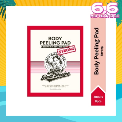MOM'S BATH RECIPE Body Peeling Strong Pad (For Oily Skin & With Excess Dead Skin) 8s