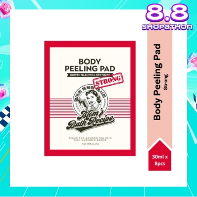 MOM'S BATH RECIPE Body Peeling Strong Pad (For Oily Skin & With Excess Dead Skin) 8s