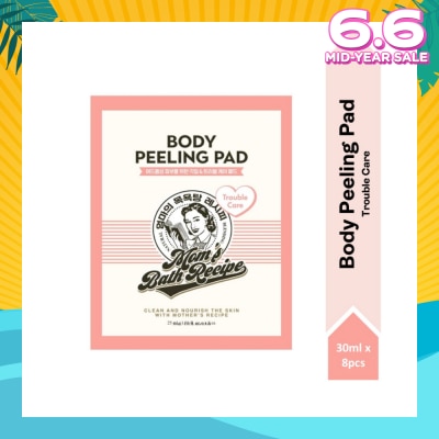 MOM'S BATH RECIPE Body Peeling Trouble Care Pad (For Trouble-Prone & Clogged Pores Skin) 8s