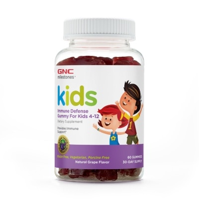 GNC Milestones® Kids Immune Defense Gummy Natural Grape Flavour 60s (Expiry: May`2026)