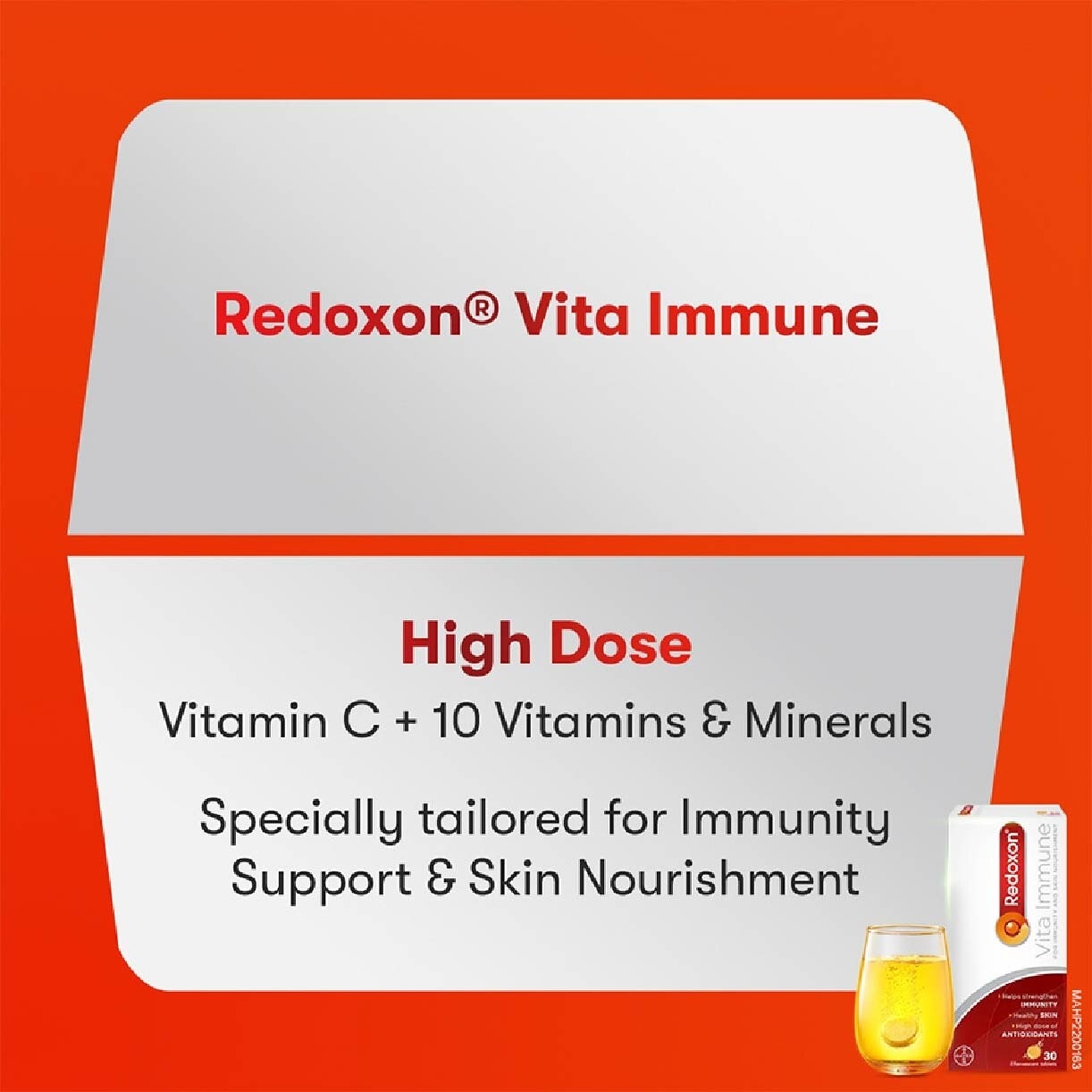 Vita Immune Vitamin C & 10 Minerals Immunity Effervescent Orange 15s