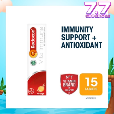REDOXON Vita Immune Vitamin C & 10 Minerals Immunity Effervescent Orange 15s