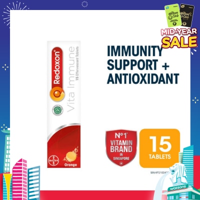 REDOXON Vita Immune Vitamin C & 10 Minerals Immunity Effervescent Orange 15s