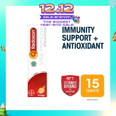 REDOXON Vita Immune Vitamin C & 10 Minerals Immunity Effervescent Orange 15s