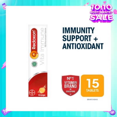 REDOXON Vita Immune Vitamin C & 10 Minerals Immunity Effervescent Orange 15s