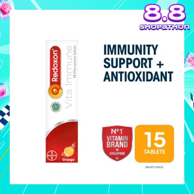 REDOXON Vita Immune Vitamin C & 10 Minerals Immunity Effervescent Orange 15s
